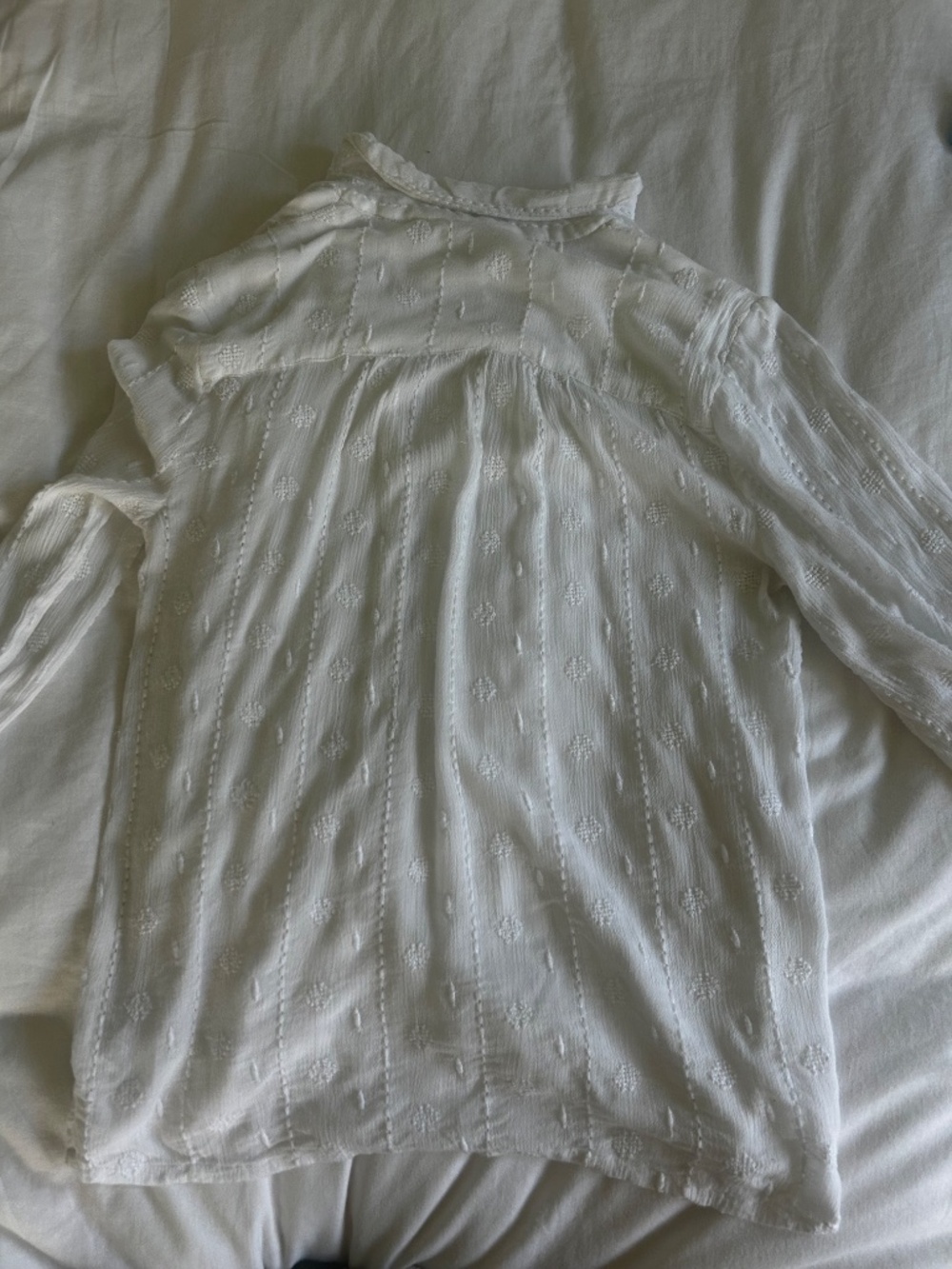 amuse society white embroidered swiss dot button front blouse size small - Picture 13 of 14